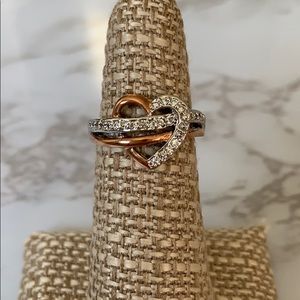 CLOSING SALE! silver & rose gold tone cz ring